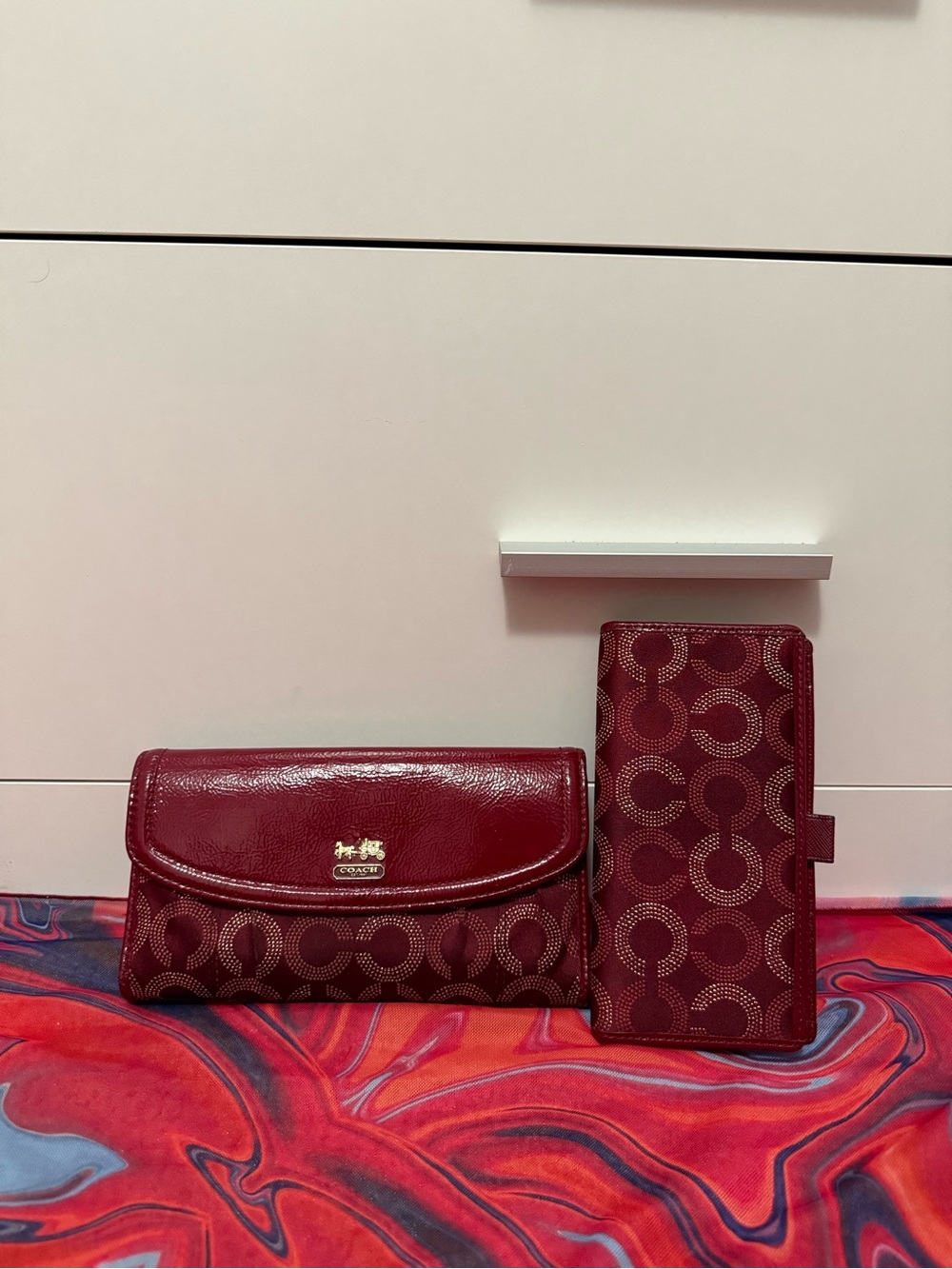 Vintage Y2K Coach Madison Dotted Op Art 2-Piece Wallet Set